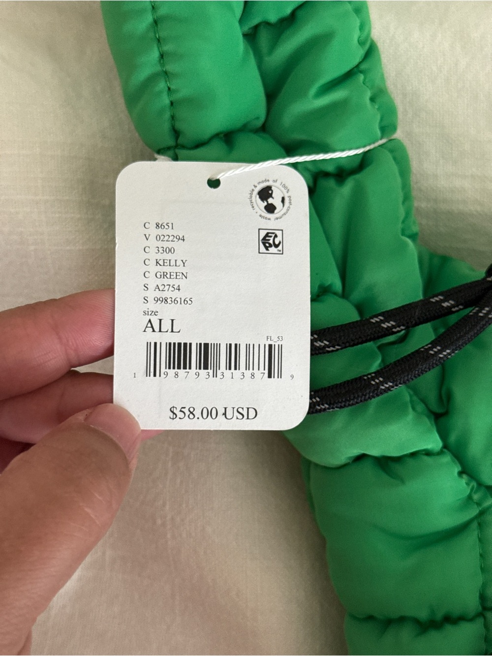 Free People Movement Quilted Baby Carryall Sling Bag in Green NWT - Picture 4 of 12